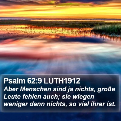 Psalm 62:9 LUTH1912 Bible Verse Image