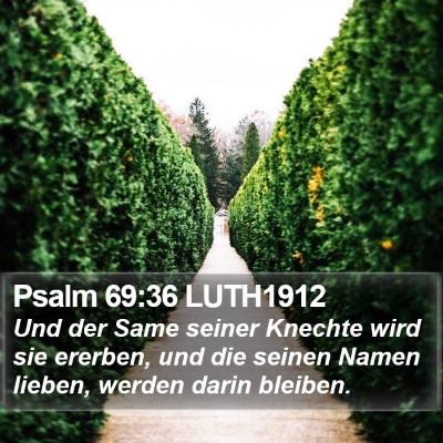 Psalm 69:36 LUTH1912 Bible Verse Image