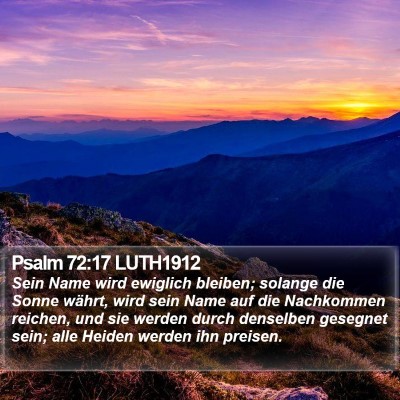Psalm 72:17 LUTH1912 Bible Verse Image