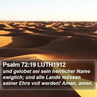 Psalm 72:19 LUTH1912 Bible Verse Image