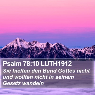 Psalm 78:10 LUTH1912 Bible Verse Image