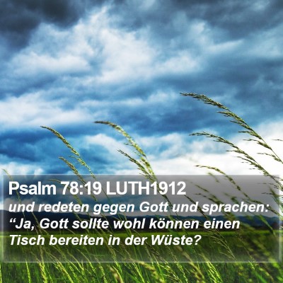 Psalm 78:19 LUTH1912 Bible Verse Image