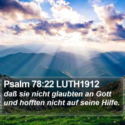 Psalm 78:22 LUTH1912 Bible Verse Image
