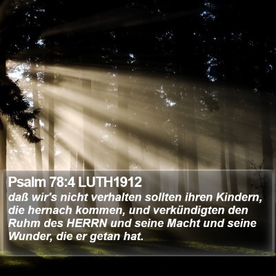 Psalm 78:4 LUTH1912 Bible Verse Image