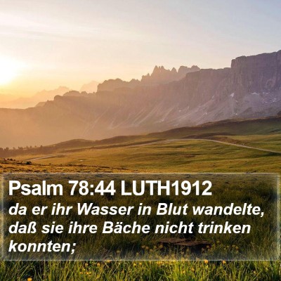 Psalm 78:44 LUTH1912 Bible Verse Image