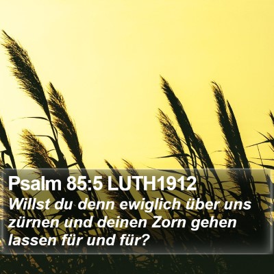 Psalm 85:5 LUTH1912 Bible Verse Image