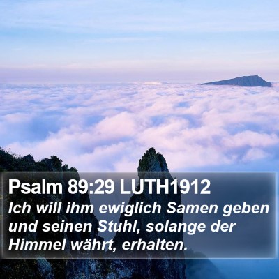 Psalm 89:29 LUTH1912 Bible Verse Image