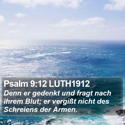 Psalm 9:12 LUTH1912 Bible Verse Image