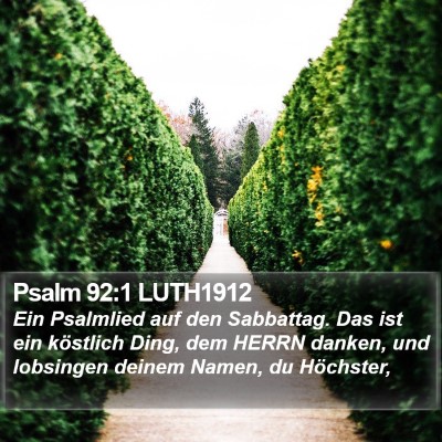 Psalm 92:1 LUTH1912 Bible Verse Image