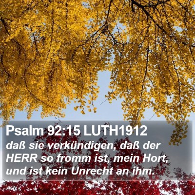 Psalm 92:15 LUTH1912 Bible Verse Image