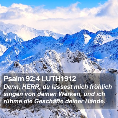 Psalm 92:4 LUTH1912 Bible Verse Image