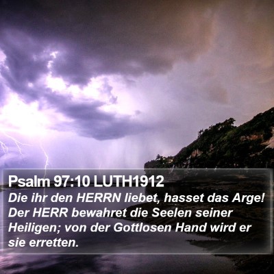 Psalm 97:10 LUTH1912 Bible Verse Image