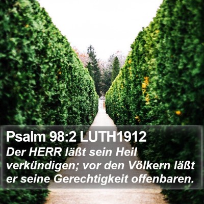 Psalm 98:2 LUTH1912 Bible Verse Image