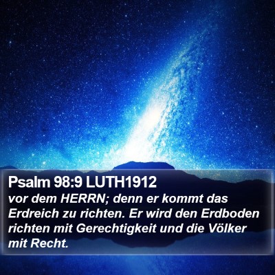 Psalm 98:9 LUTH1912 Bible Verse Image
