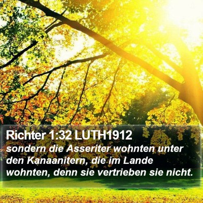 Richter 1:32 LUTH1912 Bible Verse Image