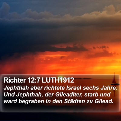 Richter 12:7 LUTH1912 Bible Verse Image