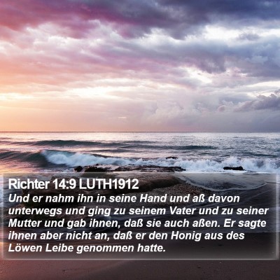 Richter 14:9 LUTH1912 Bible Verse Image