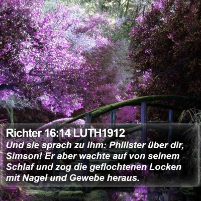 Richter 16:14 LUTH1912 Bible Verse Image