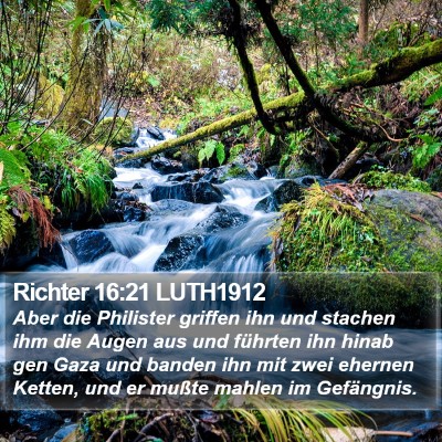Richter 16:21 LUTH1912 Bible Verse Image