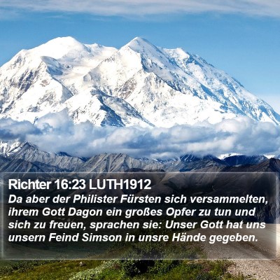 Richter 16:23 LUTH1912 Bible Verse Image