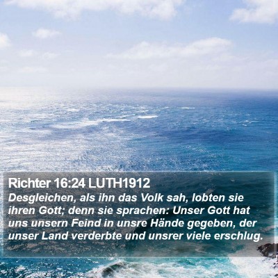 Richter 16:24 LUTH1912 Bible Verse Image