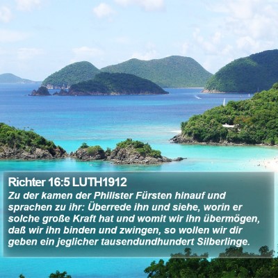 Richter 16:5 LUTH1912 Bible Verse Image
