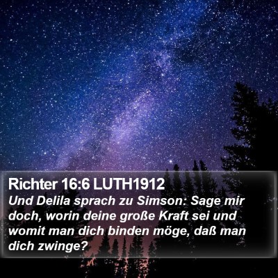 Richter 16:6 LUTH1912 Bible Verse Image
