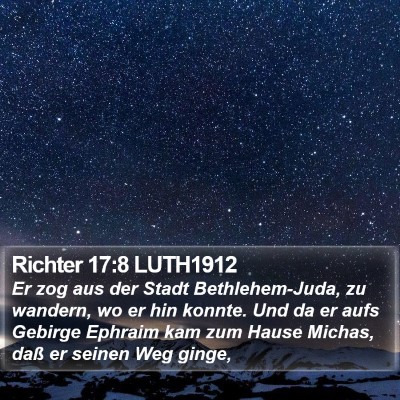 Richter 17:8 LUTH1912 Bible Verse Image