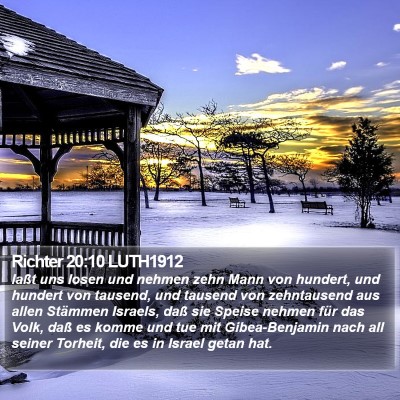 Richter 20:10 LUTH1912 Bible Verse Image