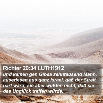 Richter 20:34 LUTH1912 Bible Verse Image