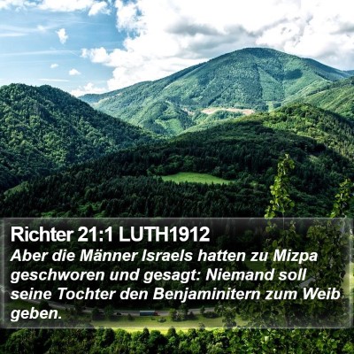 Richter 21:1 LUTH1912 Bible Verse Image