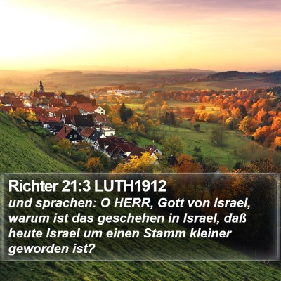 Richter 21:3 LUTH1912 Bible Verse Image