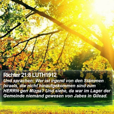 Richter 21:8 LUTH1912 Bible Verse Image