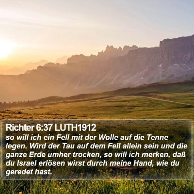 Richter 6:37 LUTH1912 Bible Verse Image