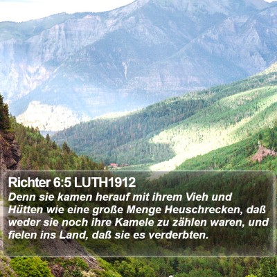 Richter 6:5 LUTH1912 Bible Verse Image