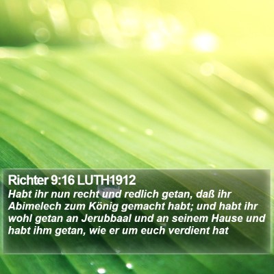 Richter 9:16 LUTH1912 Bible Verse Image