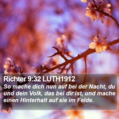 Richter 9:32 LUTH1912 Bible Verse Image