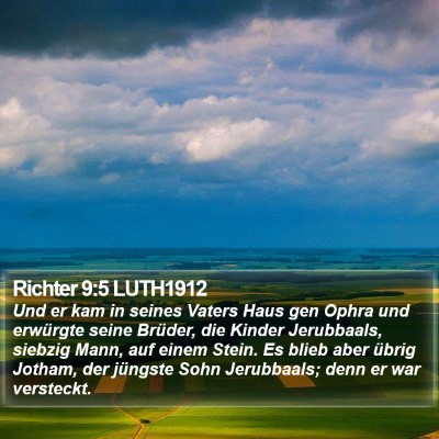Richter 9:5 LUTH1912 Bible Verse Image
