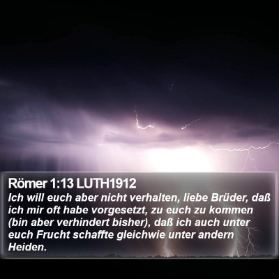 Römer 1:13 LUTH1912 Bible Verse Image