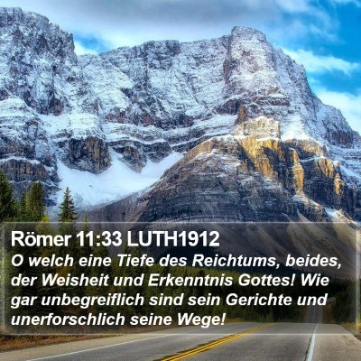 Römer 11:33 LUTH1912 Bible Verse Image
