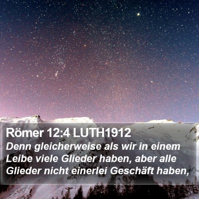 Römer 12:4 LUTH1912 Bible Verse Image