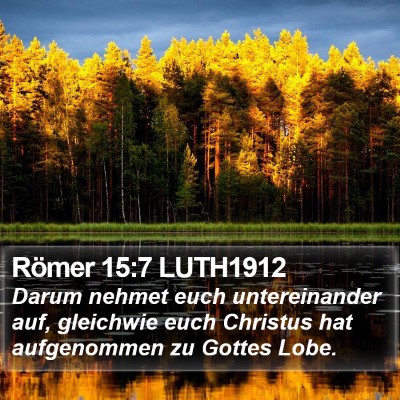 Römer 15:7 LUTH1912 Bible Verse Image