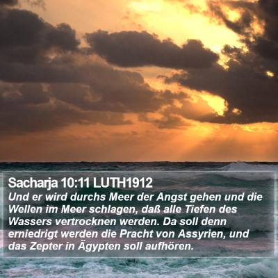 Sacharja 10:11 LUTH1912 Bible Verse Image