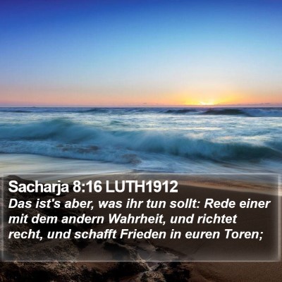 Sacharja 8:16 LUTH1912 Bible Verse Image
