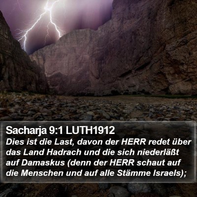 Sacharja 9:1 LUTH1912 Bible Verse Image