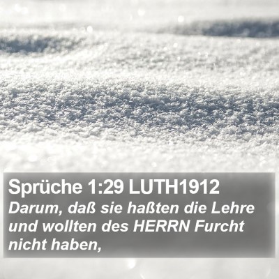 Sprüche 1:29 LUTH1912 Bible Verse Image