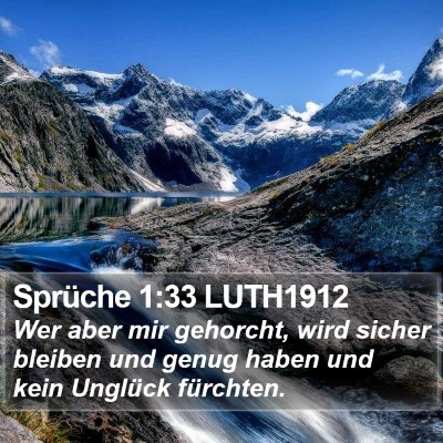 Sprüche 1:33 LUTH1912 Bible Verse Image