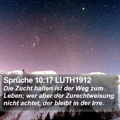 Sprüche 10:17 LUTH1912 Bible Verse Image