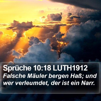 Sprüche 10:18 LUTH1912 Bible Verse Image