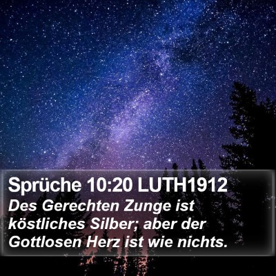 Sprüche 10:20 LUTH1912 Bible Verse Image